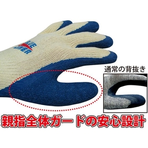 東和コーポレーション 天然ゴム背抜き手袋 ブルーライナー L FC825EU-3246957-イメージ4