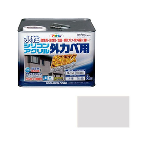 アサヒペン 水性シリコンアクリル外かべ用 8KG ソフトグレー FC224PP-イメージ1