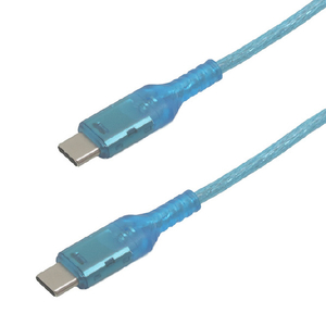 インプリンク Type-C/Type-Cクリアケーブル(1．0m) ブルー IMUSCC100CLBL-イメージ1