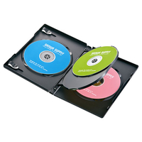 サンワサプライ DVDトールケース(4枚収納・3枚セット) ブラック DVD-TN4-03BKN