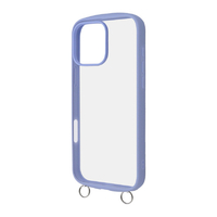 レイアウト iPhone 16 Pro Max用Like standard Puffull 耐衝撃 バンパー ストラップ金具付き ハイブリッドケース ペールブルー RT-P49CMD1/PA