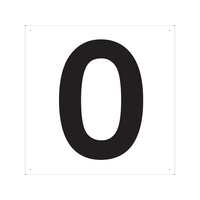 トラスコ中山 表示板 数字 420×420 数字「0」 穴4ヵ所420420数字｢0｣ 白4 FC148GR-4843100