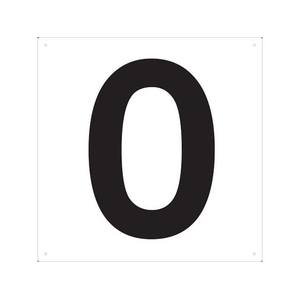トラスコ中山 表示板 数字 420×420 数字「0」 穴4ヵ所420420数字｢0｣ 白4 FC148GR-4843100-イメージ1