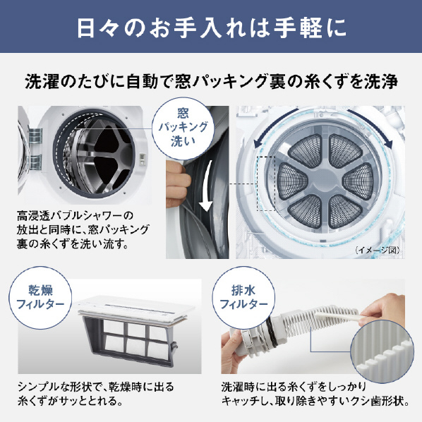 パナソニック 【左開き】12．0kgドラム式洗濯乾燥機 マットホワイト NA-LX125CL-W 0kg 左開き 標準 省エネ