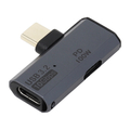 アイネックス USBアダプタ Cオス - Cメス 横L型 10Gbps PD100Wポート付 グレー ADV-132