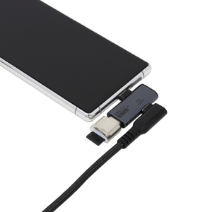 アイネックス USBアダプタ Cオス - Cメス 横L型 10Gbps PD100Wポート付 グレー ADV-132-イメージ3
