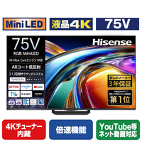 ハイセンス 75V型4K液晶テレビ e angle select RGB U98Sシリーズ RGB 75U98S