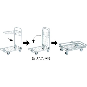 トラスコ中山 軽量メッシュ台車 アミー 折りたたみ式2段型 FC629HM-7645198-イメージ3