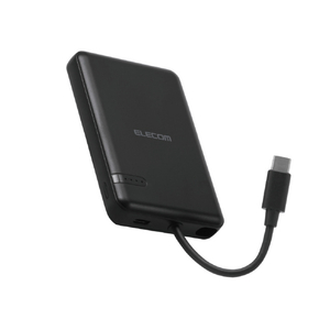 エレコム USB Type-C(TM)ケーブル一体モバイルバッテリー(5000mAh/12W) ブラック DE-C62-5000BK エレコム USB Type-C(TM)ケーブル一体モバイルバッテリー(5000mAh/12W) ブラック DE-C62-5000BK