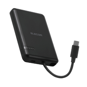 エレコム USB Type-C(TM)ケーブル一体モバイルバッテリー(5000mAh/12W) ブラック DE-C62-5000BK-イメージ2