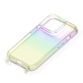 PGA iPhone 15 Pro用ショルダーストラップホール付クリアハイブリッドケース オーロラ PG-23BPT09AR