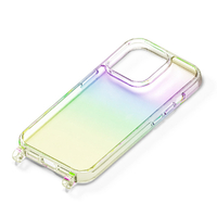 PGA iPhone 15 Pro用ショルダーストラップホール付クリアハイブリッドケース オーロラ PG-23BPT09AR
