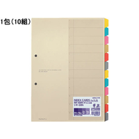 コクヨ カラー仕切カード(ファイル用) A4タテ 12山 2穴 10組 1パック(10組) F810204-ｼｷ-80N