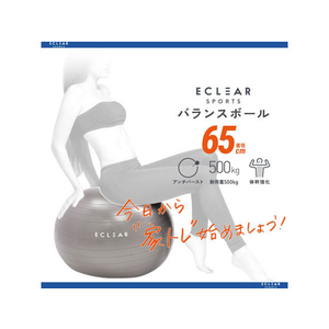 エレコム バランスボール 65cm グレー FC60981HCF-BB65GY-イメージ2