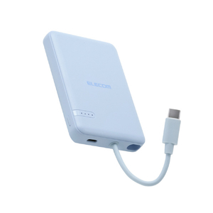 エレコム USB Type-C(TM)ケーブル一体モバイルバッテリー(5000mAh/12W) ブルー DE-C62-5000BU エレコム USB Type-C(TM)ケーブル一体モバイルバッテリー(5000mAh/12W) ブルー DE-C62-5000BU