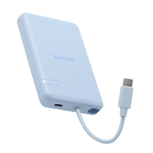 エレコム USB Type-C(TM)ケーブル一体モバイルバッテリー(5000mAh/12W) ブルー DE-C62-5000BU-イメージ2