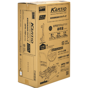トラスコ 樹脂台車 カルティオ ７８０Ｘ４９０ 折畳 オリーブドラブ スチールストッパー付き 完成品 MPK-780-OD-SS-イメージ10
