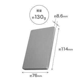 I・Oデータ USB-A対応 アルミボディ ポータブルHDD 1TB シルバー HDPX-UTS1SB-イメージ2