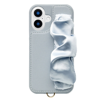 ユニケース iPhone 16用Classy Scrunchie Case ペールブルー UNI-CSIP24M-2CSPB