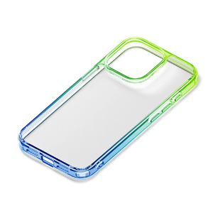 PGA iPhone 15 Pro用グラデーションハイブリッドケース グリーン×ブルー PG-23BPT11GR-イメージ1