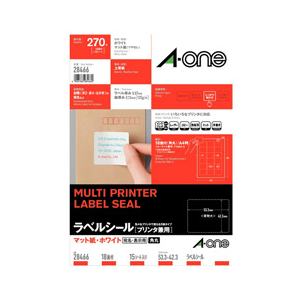 エーワン A-ONE.28466 ラベルシール(15シート/270片入り) |エディオン
