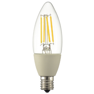 オーム電機 LED電球 E17口金 全光束440lm(4．0W フィラメントタイプ・シャンデリア形) 電球色相当 LDC4L-E17 C6-イメージ2