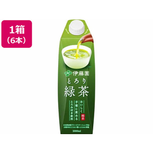 伊藤園 とろり緑茶 屋根型キャップ付き 1L×6本 FCV3555-イメージ1