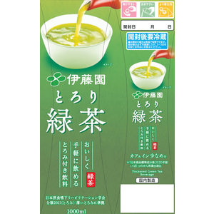 伊藤園 とろり緑茶 屋根型キャップ付き 1L×6本 FCV3555-イメージ2