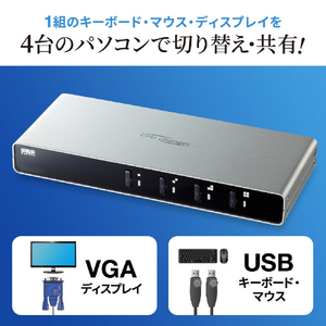 サンワサプライ パソコン自動切替器(4：1) SW-KVM4LUN2-イメージ9