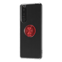 レイアウト Xperia 5 III用TPUソフトケース リング付 レッド RT-RXP5M3TC30/RM
