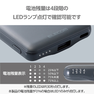 エレコム 薄型コンパクトモバイルバッテリー(5000mAh/3A/C×1+A×1) ダークグレー DE-C45-5000DGY-イメージ7