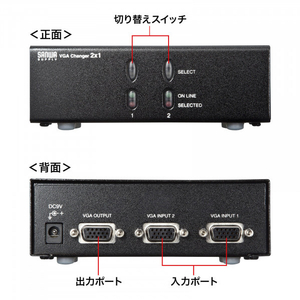 サンワサプライ ディスプレイ切替器(ミニD-sub(HD)15pin用)・2回路 SW-EV2N2-イメージ4