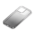 PGA iPhone 15 Pro用グラデーションハイブリッドケース ラメ・ブラック PG-23BPT12BK