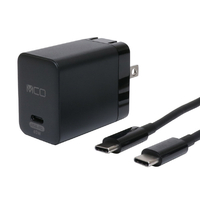 ミヨシ USB PD対応 GaN USB-ACアダプタ 65W Type-Cケーブル付 ブラック IPA-CS03/BK