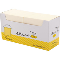 ハピラ 再生紙ふせんノート 75×75mm イエロー 10冊 FCK128B-P7575YE
