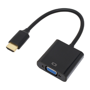 アイネックス HDMI - VGA変換ケーブル(約14．5cm) ブラック AMC-HDVGA-V-イメージ1