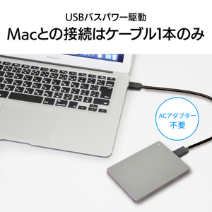 I・Oデータ USB-C &USB-A対応 アルミボディ ポータブルHDD 2TB ブラック HDPX-UTSC2KB-イメージ4