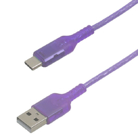 インプリンク Type-C/Type-Aクリアケーブル(1．0m) パープル IMUSAC100CLPU