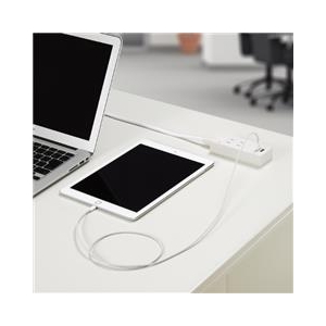 ヤザワ 雷ガード付USBタップ(2個口・2．1A・1．5m) ホワイト Y02K4015WH2U-イメージ2