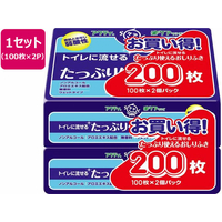 クレシア アクティ トイレに流せるたっぷり使えるおしりふき 2P FC594RA-80815