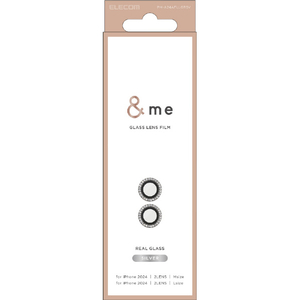 エレコム iPhone 16/16 Plus用&me カメラレンズガラスフィルム ラインストーン シルバー PM-A24AFLLGRSV エレコム iPhone 16/16 Plus用&me カメラレンズガラスフィルム ラインストーン シルバー PM-A24AFLLGRSV