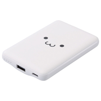 エレコム 薄型コンパクトモバイルバッテリー(5000mAh/3A/C×1+A×1) しろちゃん(ホワイト×ブラック) DE-C45-5000WF