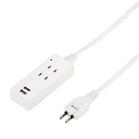 ヤザワ 雷ガード付USBタップ(2個口・2．1A・2．5m) ホワイト Y02K4025WH2U