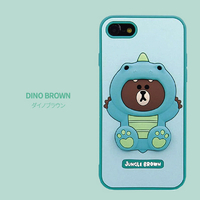LINE FRIENDS iPhone SE(第3世代)/SE(第2世代)/8/7用SILICON CASE ダイノブラウン KCL-CDB001