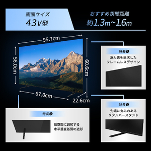 TVS REGZA 43V型 4K液晶テレビ 43M550R-イメージ3