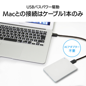 I・Oデータ USB-C &USB-A対応 アルミボディ ポータブルHDD 2TB シルバー HDPX-UTSC2SB-イメージ4