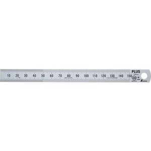 プラス 定規 ステンレス直尺 15cm 0.5mm厚 シルバー FCP3025-47741-イメージ1