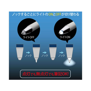 ゼブラ ライト付き油性ボールペン ライトライトα 0.7mm レッド FC91199-P-BA96-R-イメージ3