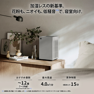 シャープ 加湿レス空気清浄機 Purefit ホワイト系 FU-W40-W-イメージ3