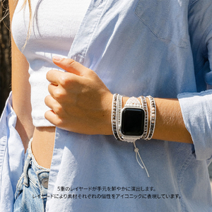 CAPE DIABLO Apple Watch 38-49mm用バンド ホワイトラブラドライト Sサイズ CD23471AW-イメージ10